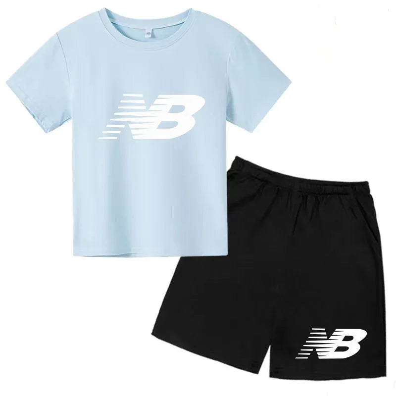 Kids Summer T-Shirt Shorts Set Multi-Colored Boys and Girls Ages 3-13 Casual 2-Piece Set the Preferred Children'S Gift