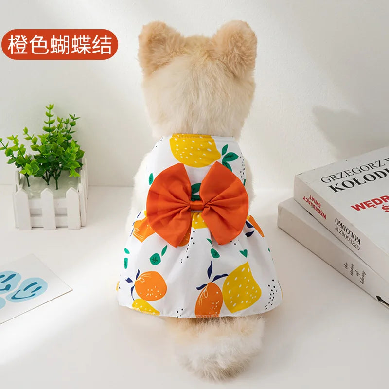 Summer Spring Dog Princess Dress Pet Skirt Cute Dog Dress Bow Lace for Small Medium Puppy Poodle Chihuahua Clothes