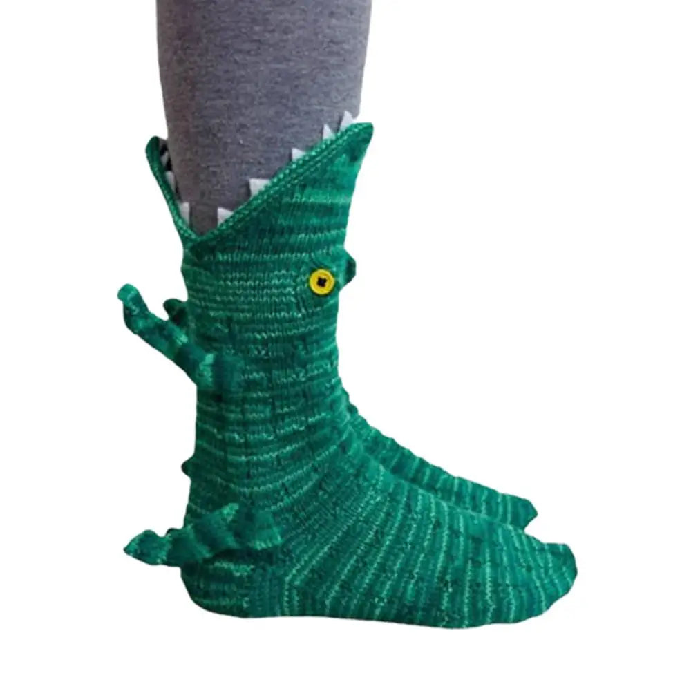 Creative Chameleon Crocodile Knitted Socks Funny Shark Carp Knitting Stockings Novelty Wide Mouth 3D Animal Socks Holiday Gift