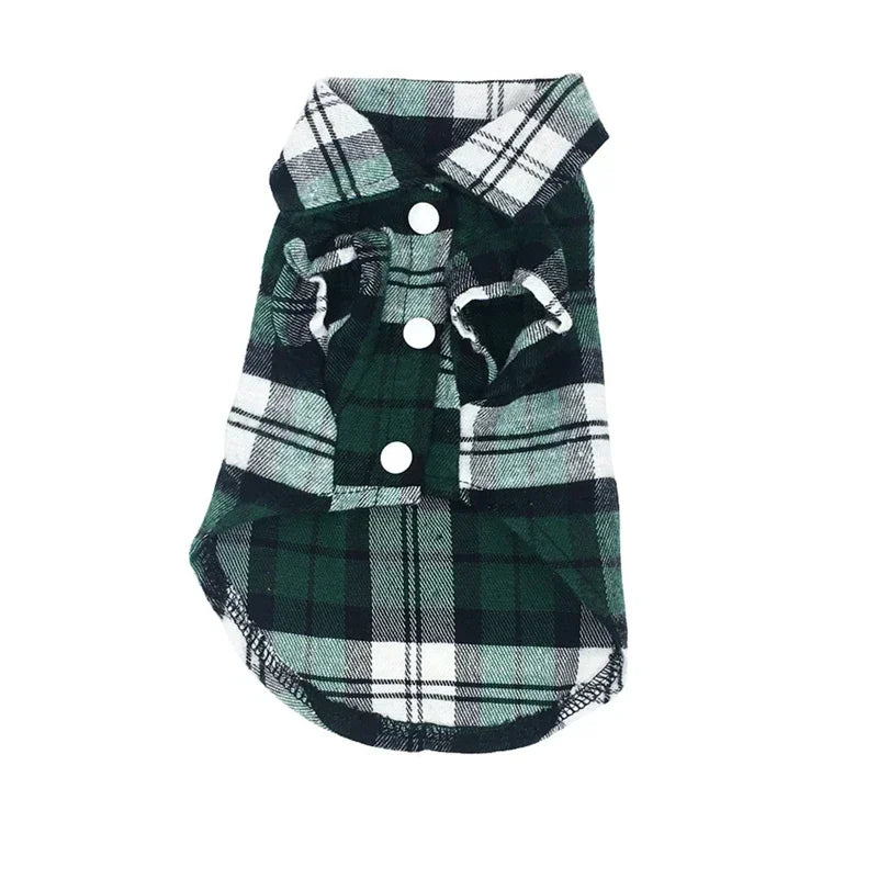Dog Shirts British Style Plaid Pet Dog Clothes for Small Dogs Cotton Puppy Cat Clothing French Bulldog Vest Chihuahua Summer