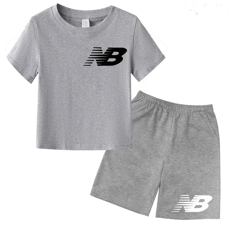 Kids Summer T-Shirt Shorts Set Multi-Colored Boys and Girls Ages 3-13 Casual 2-Piece Set the Preferred Children'S Gift