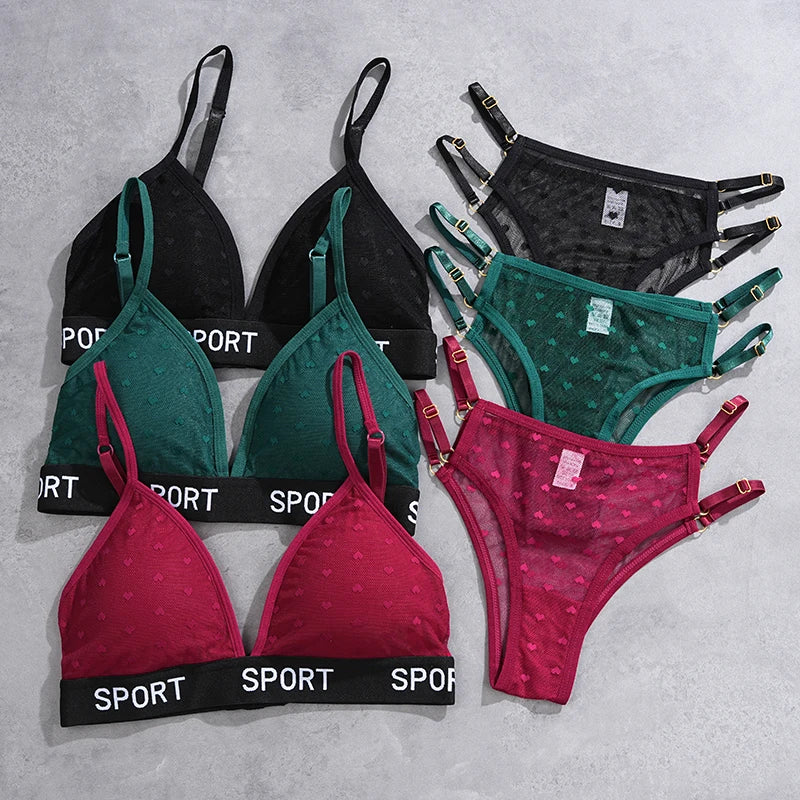 2Pcs/Set New Sexy Lace Lingerie Set Women'S Underwear Transparent Bra Party Sets Lace Lingerie Bra Set Underwear Set S-L