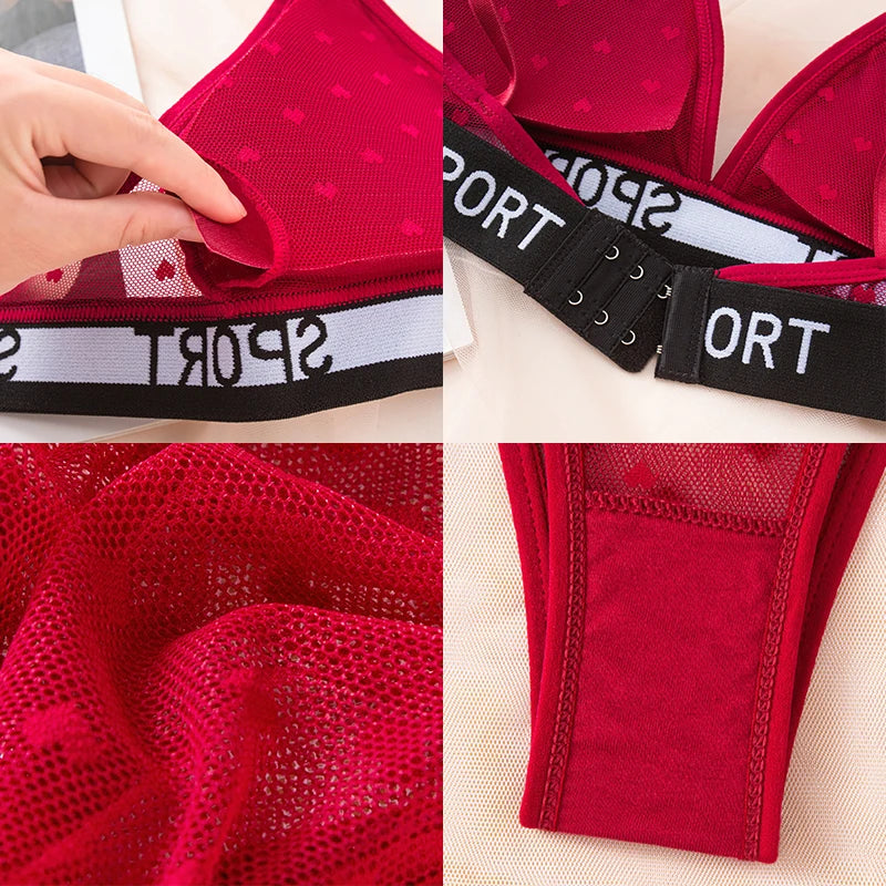 2Pcs/Set New Sexy Lace Lingerie Set Women'S Underwear Transparent Bra Party Sets Lace Lingerie Bra Set Underwear Set S-L