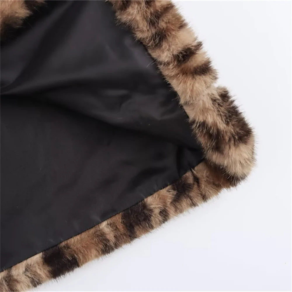 Women'S Coat Jacket Long Sleeved Lapel Animal Print with Pockets Autumn New Coat Jacket