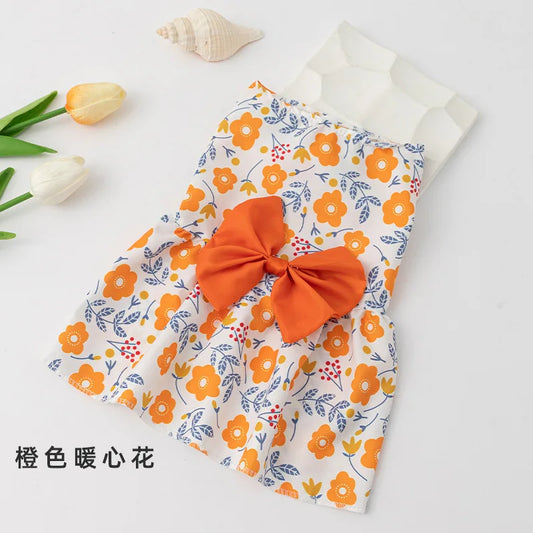 Summer Spring Dog Princess Dress Pet Skirt Cute Dog Dress Bow Lace for Small Medium Puppy Poodle Chihuahua Clothes