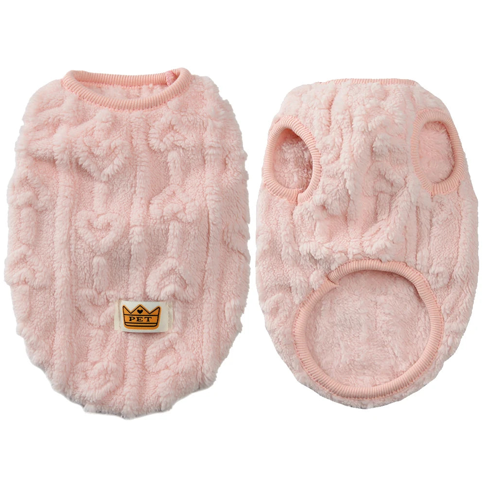 Fleece Dog Clothes for Small Medium Dogs Cats Warm Winter Pet Vest Jacket Cute Print Chihuahua Yorkie Coat Costume Puppy Outfits