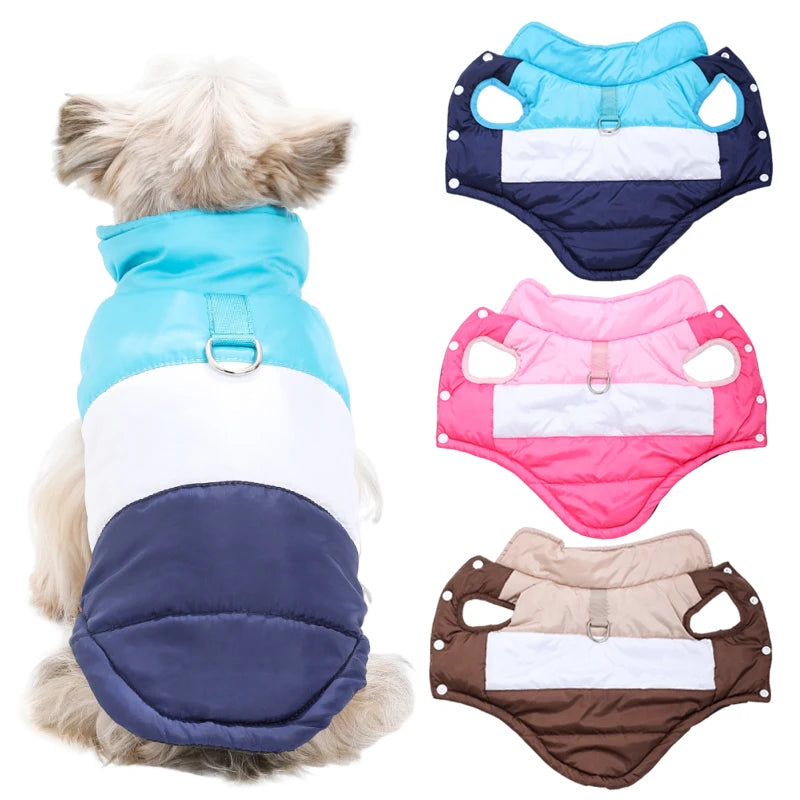 Dog Clothes Autumn Winter Warm Pet Coat Waterproof Puppy Jacket with D-Ring Chihuahua Yorkshire Pug Vest for Dogs Cats Costumes