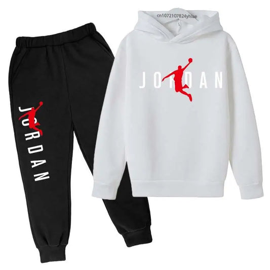 Kids Leisure Letter Print 2Pcs Hoodie+Pants Tracksuits 3-13 Years Boys Girls Spring Autumn Outfits Streetwears Children Clothes