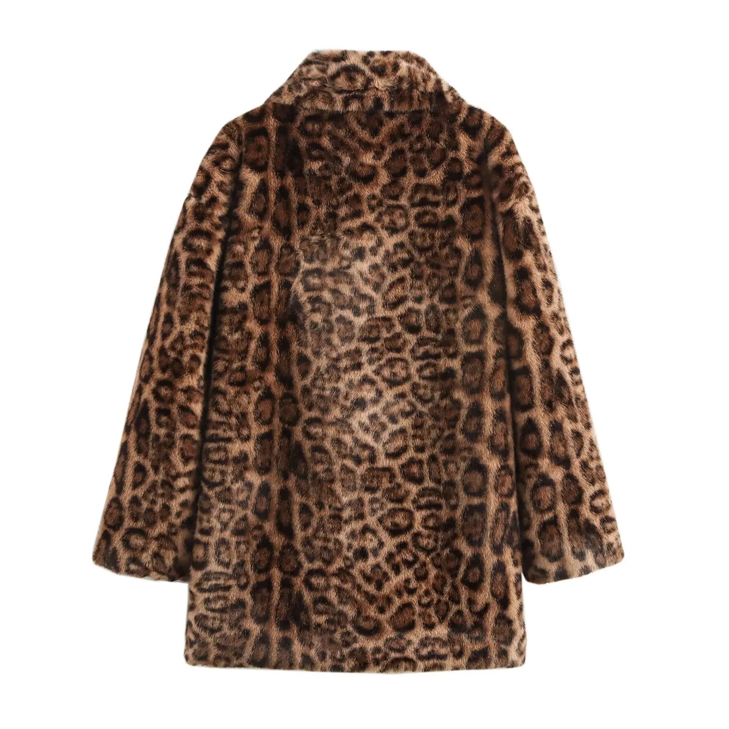 Women'S Coat Jacket Long Sleeved Lapel Animal Print with Pockets Autumn New Coat Jacket