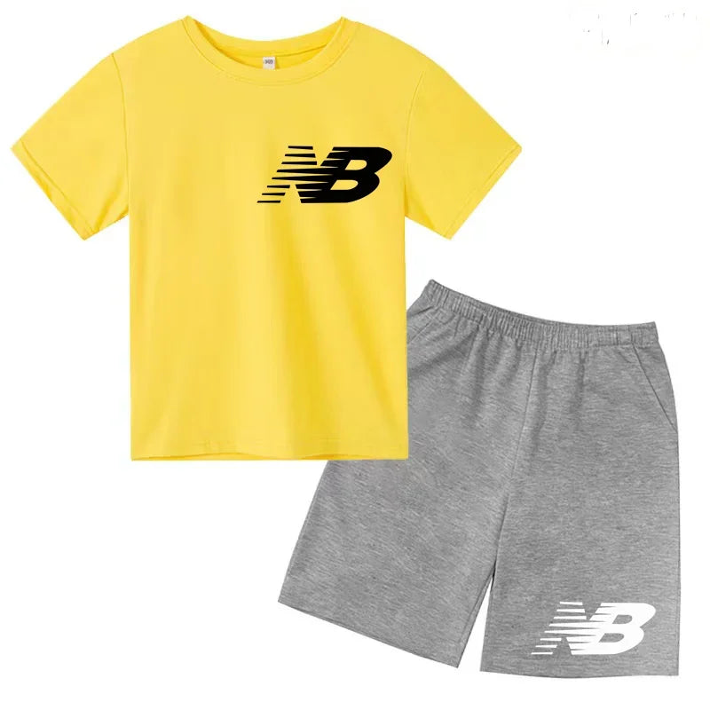 Kids Summer T-Shirt Shorts Set Multi-Colored Boys and Girls Ages 3-13 Casual 2-Piece Set the Preferred Children'S Gift