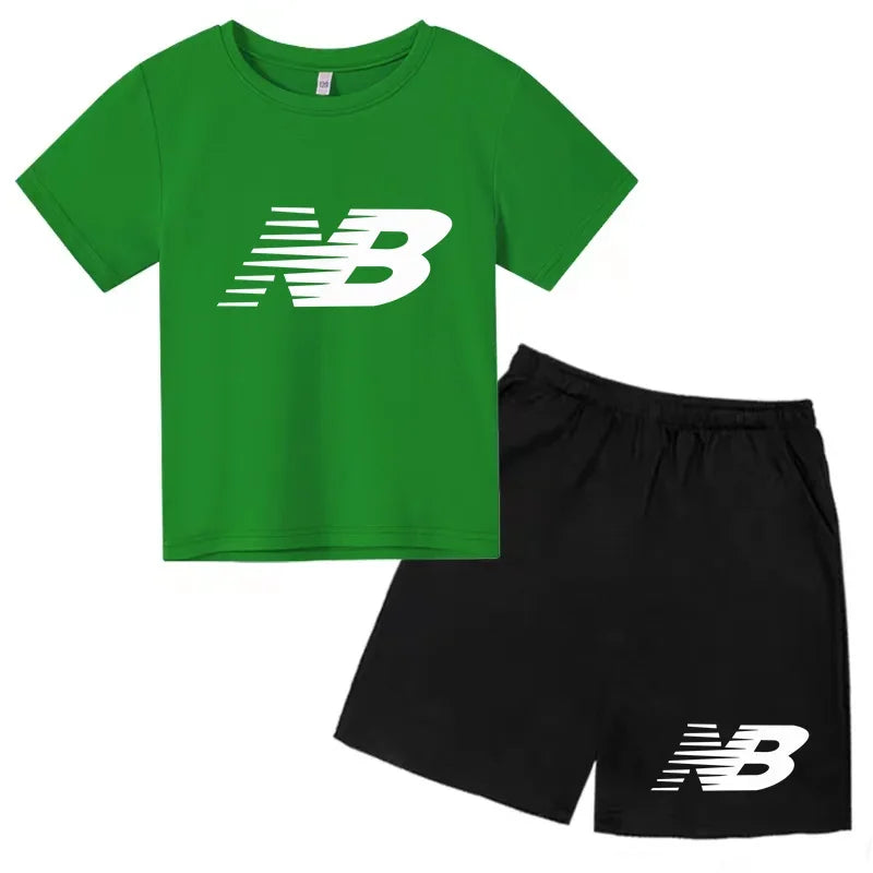 Kids Summer T-Shirt Shorts Set Multi-Colored Boys and Girls Ages 3-13 Casual 2-Piece Set the Preferred Children'S Gift