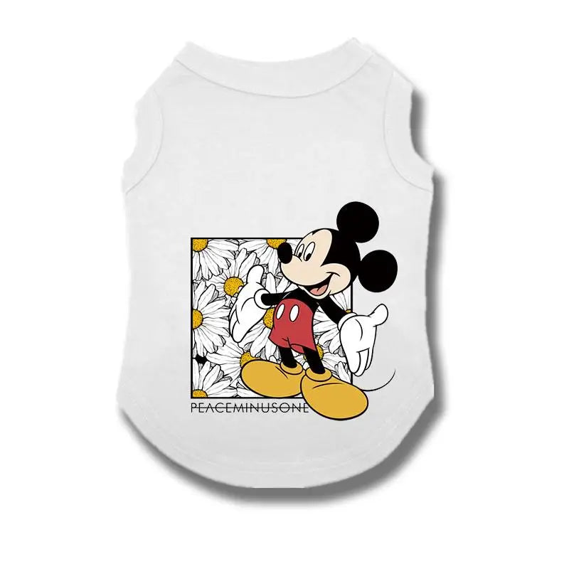Disney Summer Dog Clothes This Cotton Pet Vest Clothes for Small Dogs Mickey Dog Clothing Chihuahua Puppy Yorkshire T-Shirt
