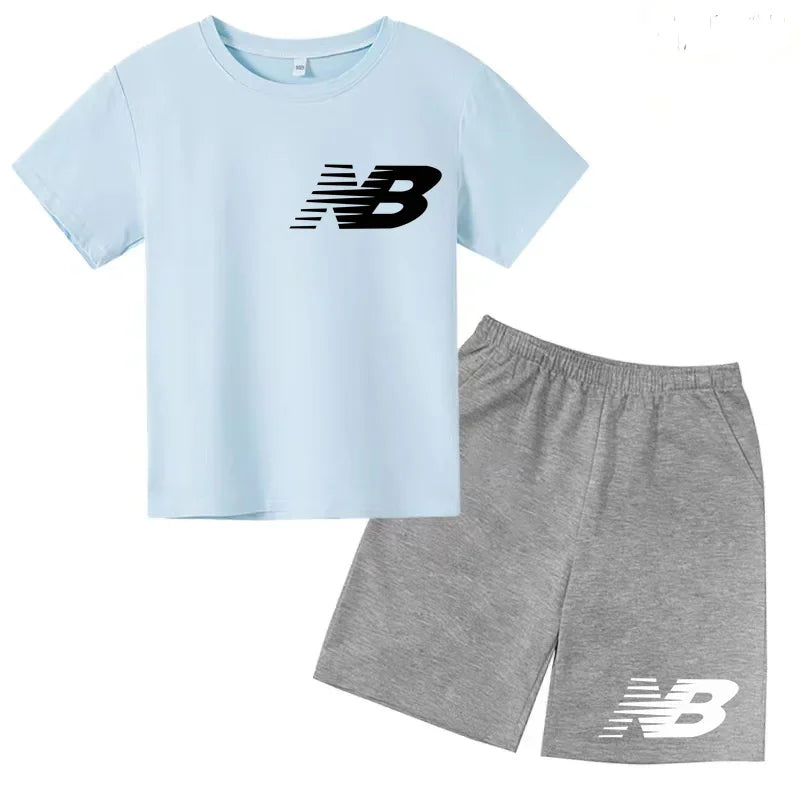 Kids Summer T-Shirt Shorts Set Multi-Colored Boys and Girls Ages 3-13 Casual 2-Piece Set the Preferred Children'S Gift