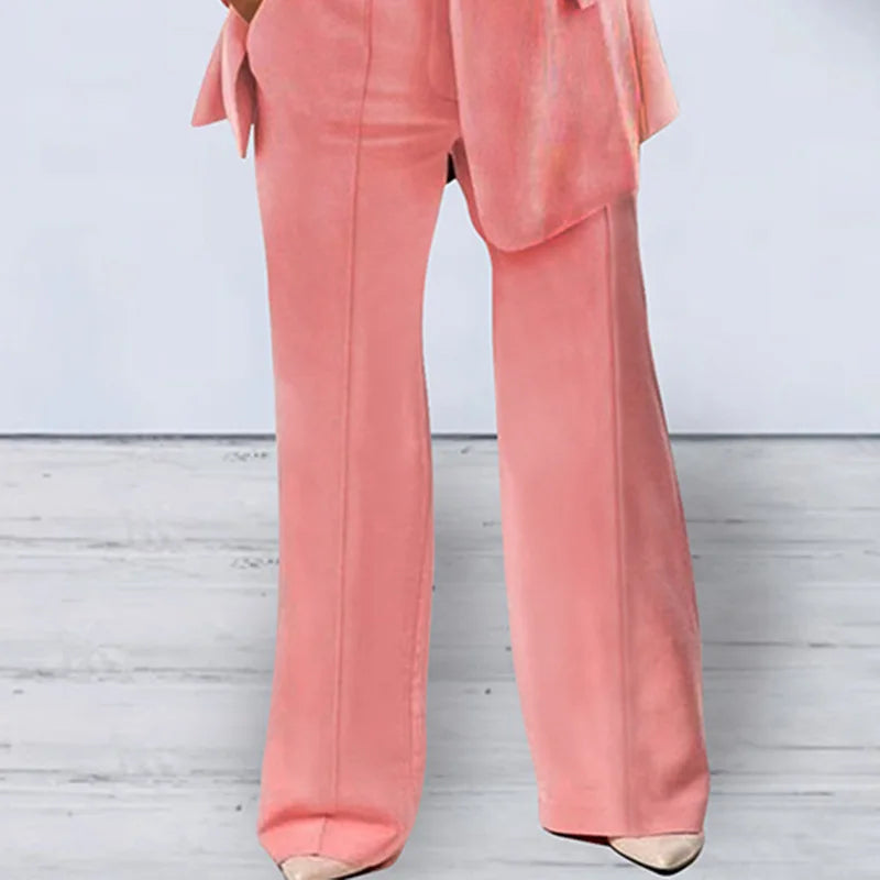 Fashion Women Solid Color 2 Piece Blazer Set Long Sleeve Casual Pocket Suit for Office Lady Can Also Be Purchased Separately