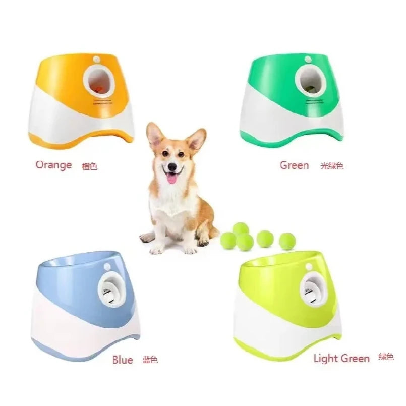Dog Tennis Launcher Automatic Pet Dogs Chase Toy Mini Tennis Throwing Pinball Machine Fun Interactive Throw Rechargable Catapult