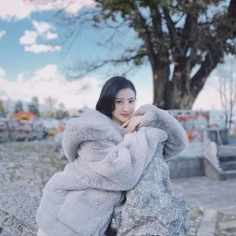 Korean Thickened Mink Velvet Coat Women Winter Clothes New Jacket Version Loose Imitation Rabbit Fur Plush Hooded Fur Coat