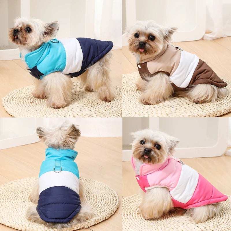 Dog Clothes Autumn Winter Warm Pet Coat Waterproof Puppy Jacket with D-Ring Chihuahua Yorkshire Pug Vest for Dogs Cats Costumes