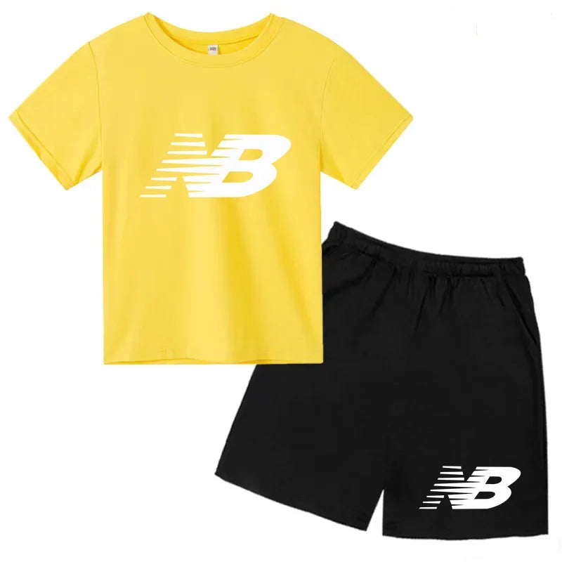 Kids Summer T-Shirt Shorts Set Multi-Colored Boys and Girls Ages 3-13 Casual 2-Piece Set the Preferred Children'S Gift