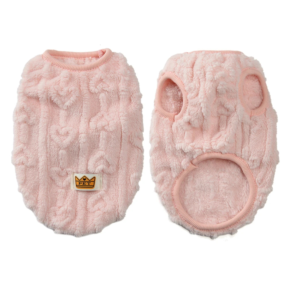 Fleece Dog Clothes for Small Medium Dogs Cats Warm Winter Pet Vest Jacket Cute Print Chihuahua Yorkie Coat Costume Puppy Outfits