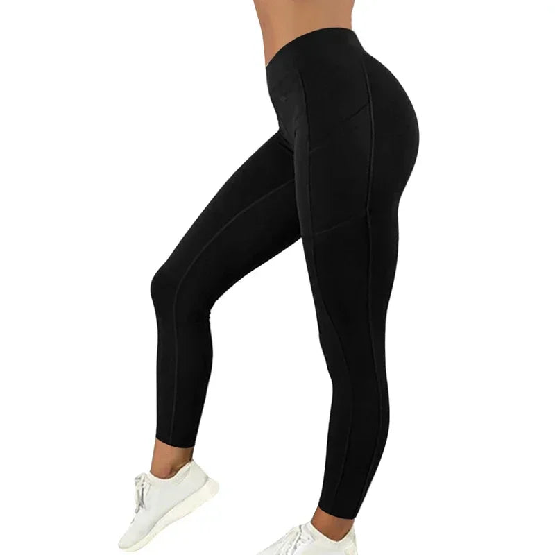 New plus Size Pocket Yoga Pants Women Leggings High Waist 