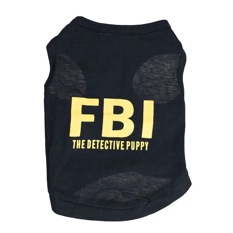 Summer Cotton Breathable Pet Dog Clothes FBI Camouflage Letter Print Small Dogs Vest T Shirt XS-L Puppy Police Vests Clothing