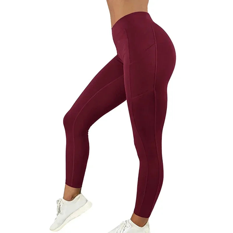 New plus Size Pocket Yoga Pants Women Leggings High Waist 