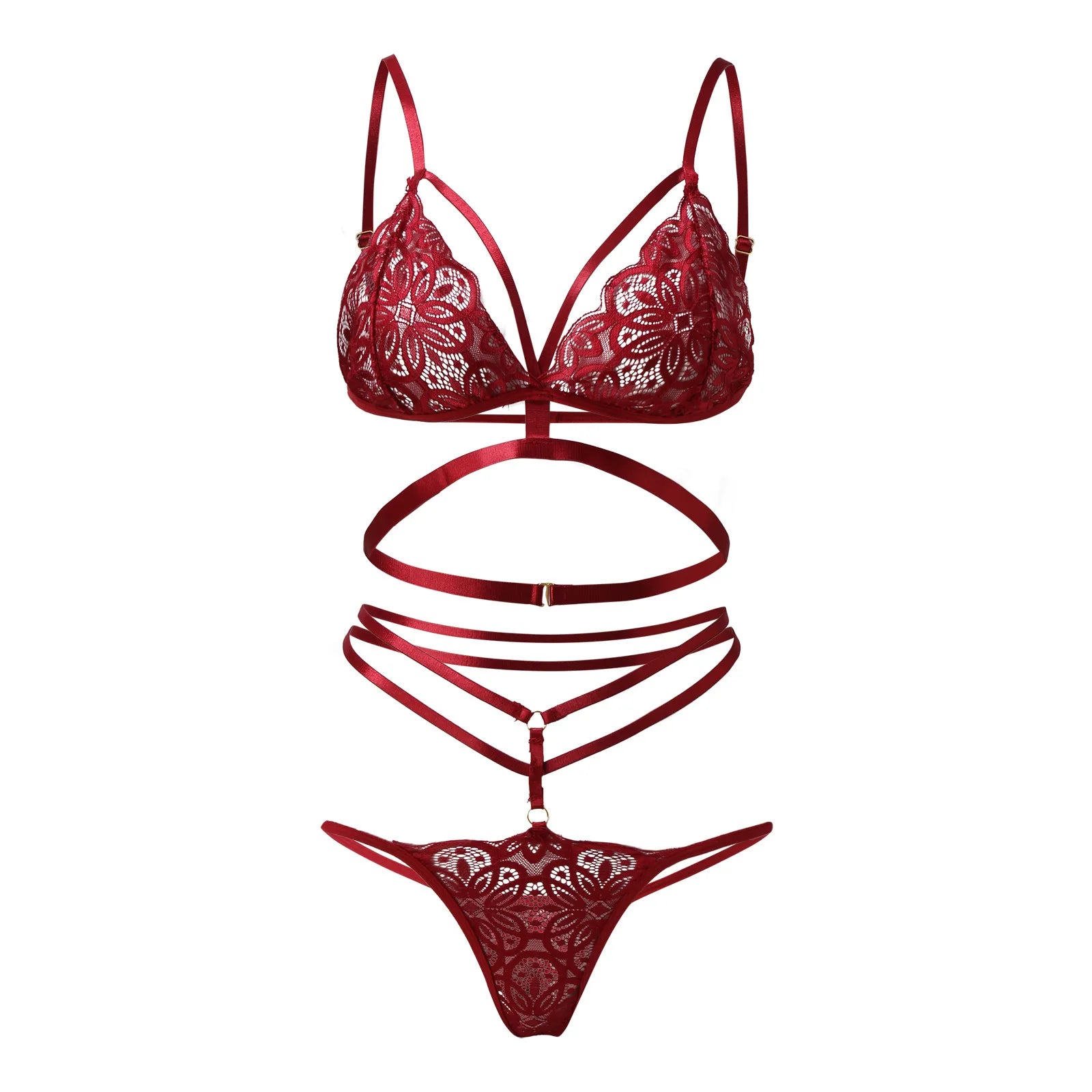 Women Sexy Lace Lingerie Fashion Wire Free Sexy Underwear Set for Women plus Size Perspective Sexy Lingerie for Women Sleepwear
