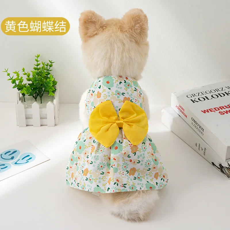 Summer Spring Dog Princess Dress Pet Skirt Cute Dog Dress Bow Lace for Small Medium Puppy Poodle Chihuahua Clothes