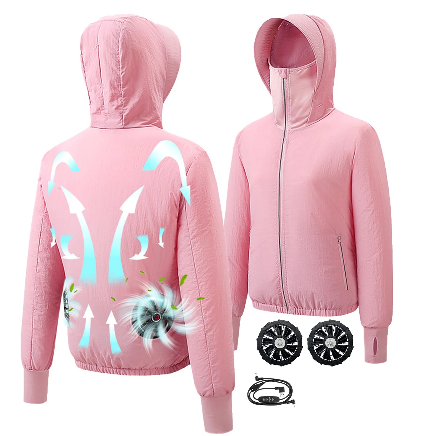 Summer Couple Style Air Conditioning Clothing Ice Jacket with Fan Travel Sunscreen Skin Clothes Breathable Outdoor Work Clothes