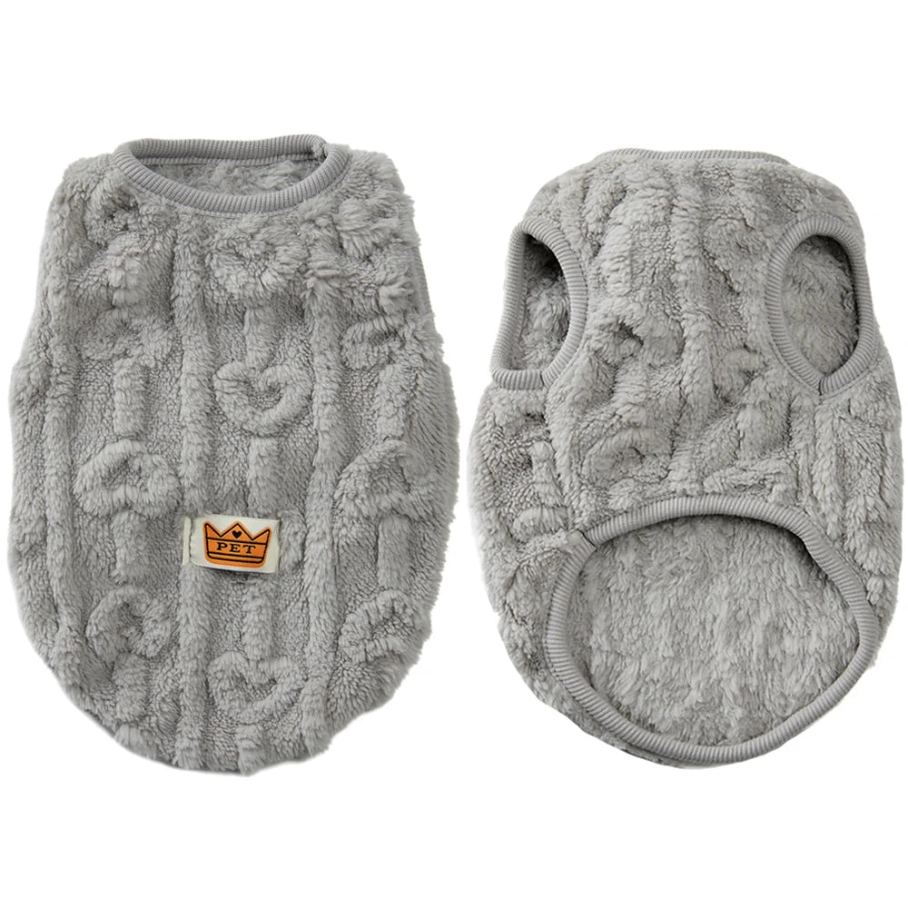 Fleece Dog Clothes for Small Medium Dogs Cats Warm Winter Pet Vest Jacket Cute Print Chihuahua Yorkie Coat Costume Puppy Outfits