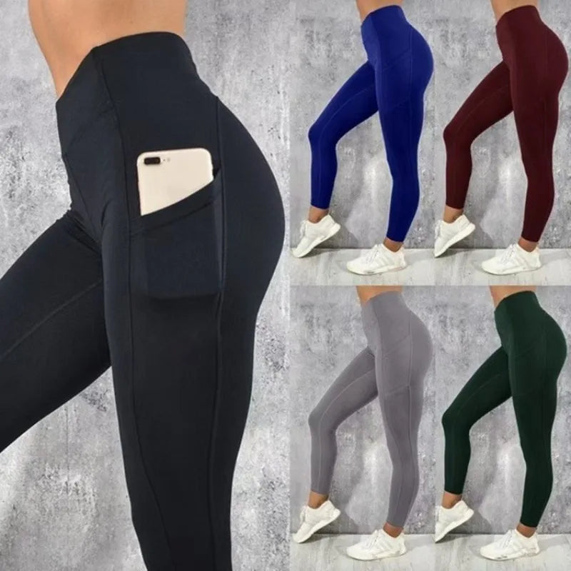 New plus Size Pocket Yoga Pants Women Leggings High Waist 