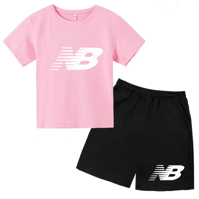Kids Summer T-Shirt Shorts Set Multi-Colored Boys and Girls Ages 3-13 Casual 2-Piece Set the Preferred Children'S Gift