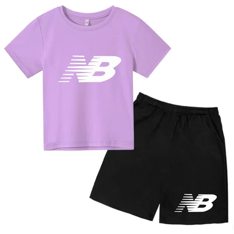 Kids Summer T-Shirt Shorts Set Multi-Colored Boys and Girls Ages 3-13 Casual 2-Piece Set the Preferred Children'S Gift