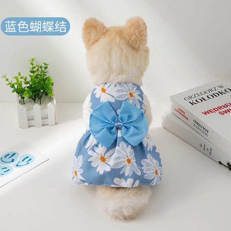 Summer Spring Dog Princess Dress Pet Skirt Cute Dog Dress Bow Lace for Small Medium Puppy Poodle Chihuahua Clothes