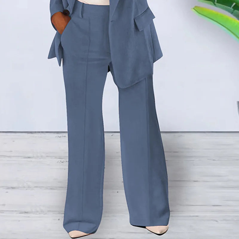 Fashion Women Solid Color 2 Piece Blazer Set Long Sleeve Casual Pocket Suit for Office Lady Can Also Be Purchased Separately