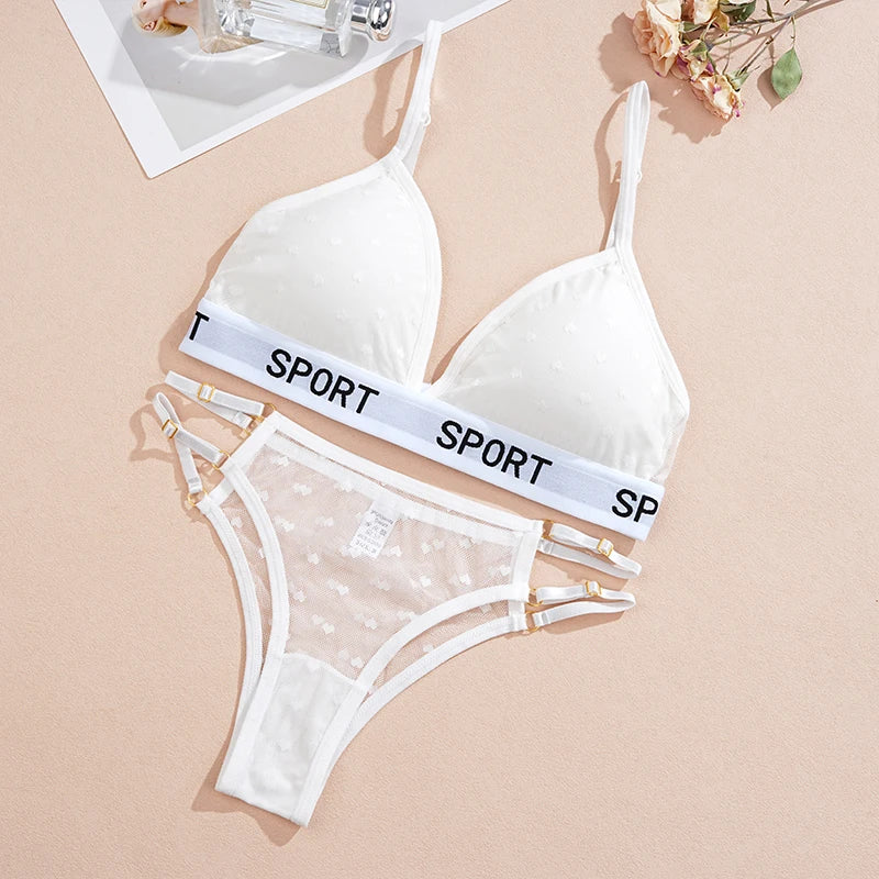 2Pcs/Set New Sexy Lace Lingerie Set Women'S Underwear Transparent Bra Party Sets Lace Lingerie Bra Set Underwear Set S-L