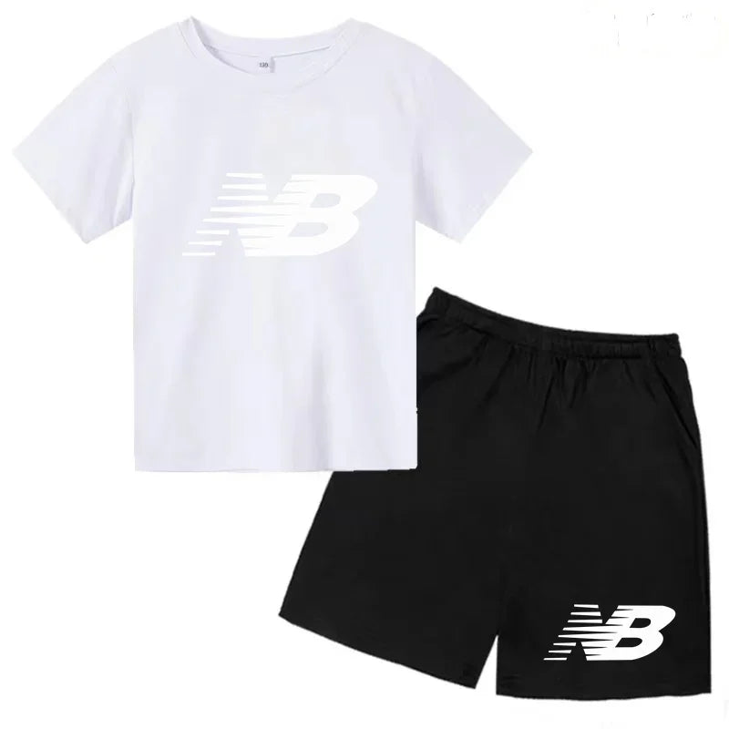 Kids Summer T-Shirt Shorts Set Multi-Colored Boys and Girls Ages 3-13 Casual 2-Piece Set the Preferred Children'S Gift