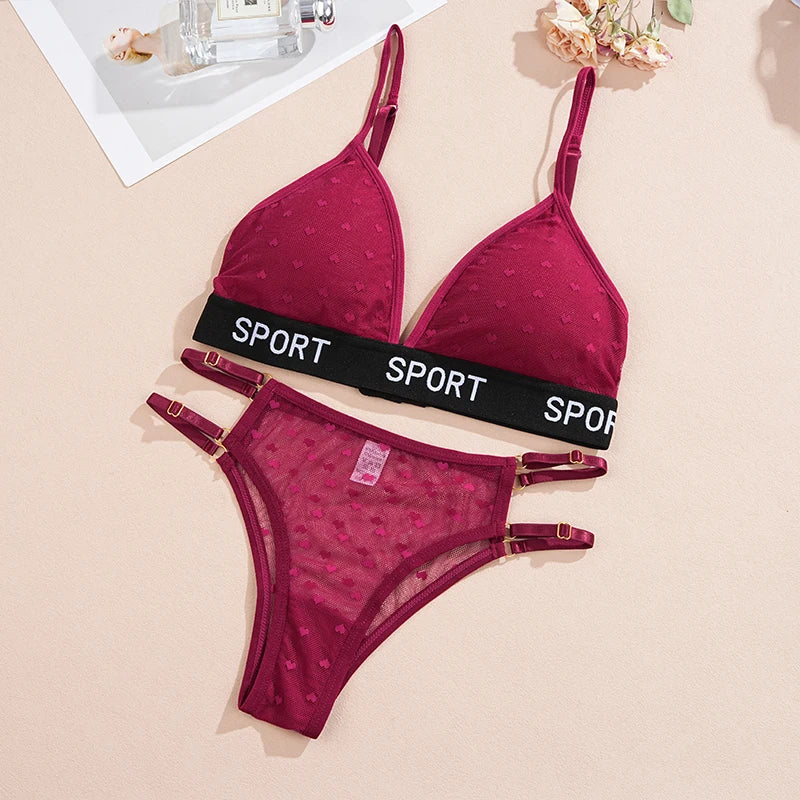 2Pcs/Set New Sexy Lace Lingerie Set Women'S Underwear Transparent Bra Party Sets Lace Lingerie Bra Set Underwear Set S-L
