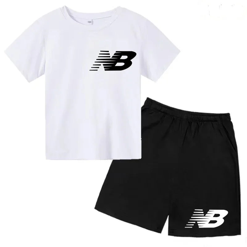 Kids Summer T-Shirt Shorts Set Multi-Colored Boys and Girls Ages 3-13 Casual 2-Piece Set the Preferred Children'S Gift