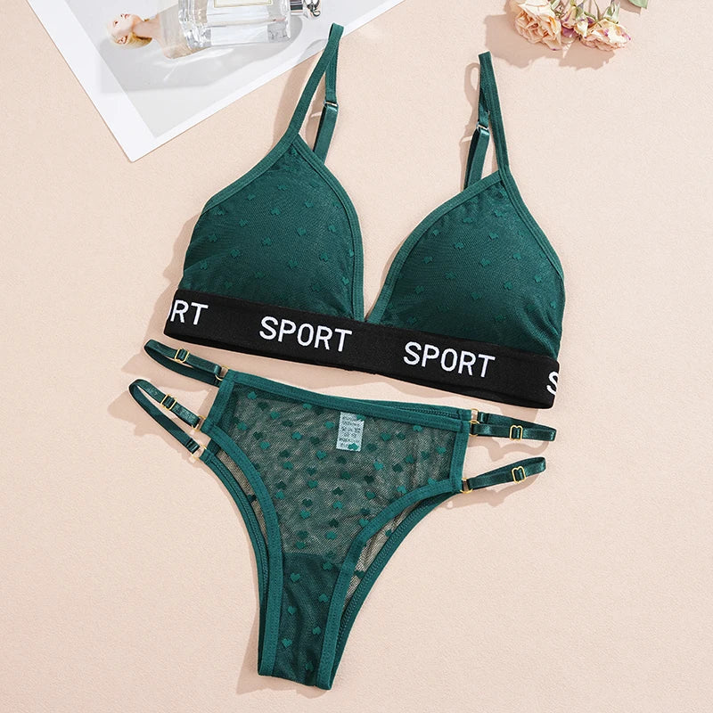 2Pcs/Set New Sexy Lace Lingerie Set Women'S Underwear Transparent Bra Party Sets Lace Lingerie Bra Set Underwear Set S-L