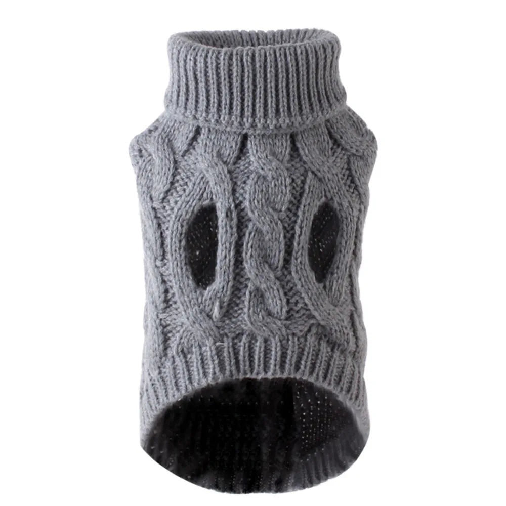 New Pet Small Pet Dog Clothes Sweater Fashion Autumn Winter Solid Fried Dough Twists Knitting Warm Comfort Clothing Wholesale